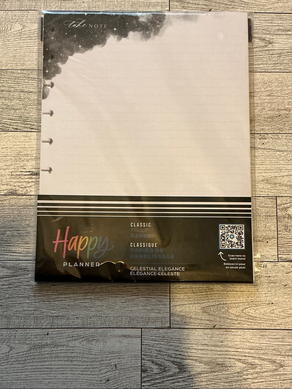 Happy Planner Classic Refill Pages — White with Black Celestial Header